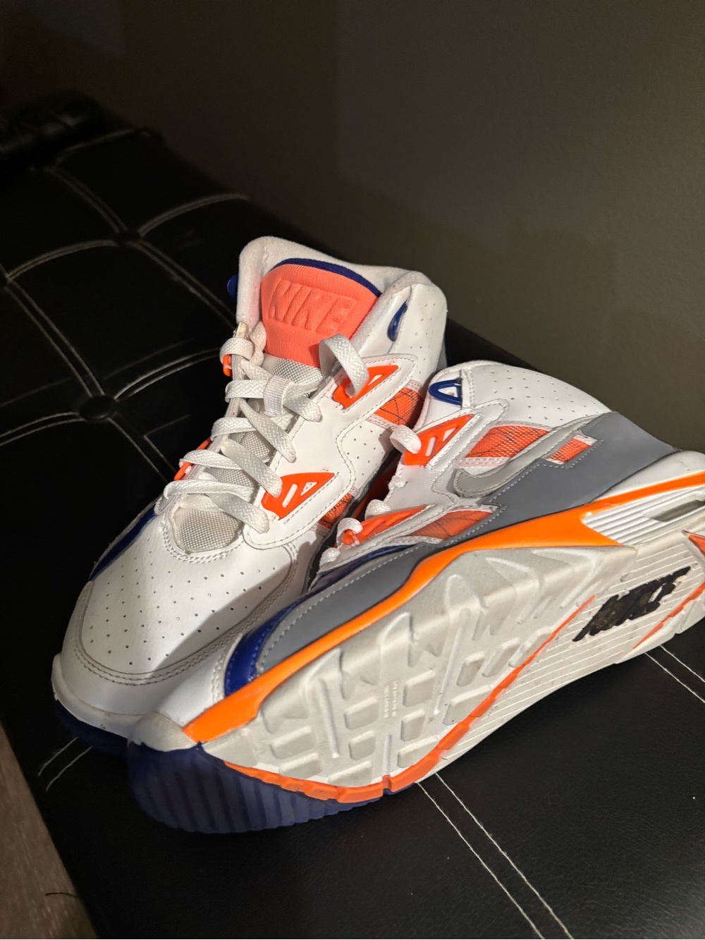 Nike Kids White Orange & Blue High Top Sneakers - Picture 2 of 5